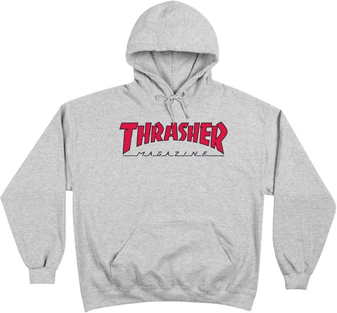 Thrasher 'Outlined' Hoodie - Grey/Red