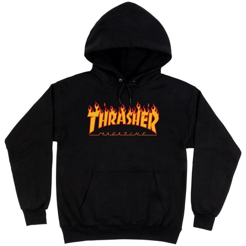 Thrasher 'Flame Logo' Hoodie - Black