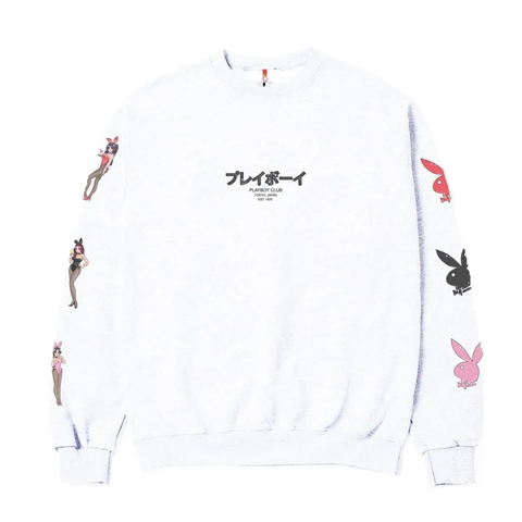 Color Bars x Playboy 'Happy Hour' L/S Tee - White