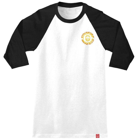 Spitfire 'Torched Script' Raglan Tee - White/Black