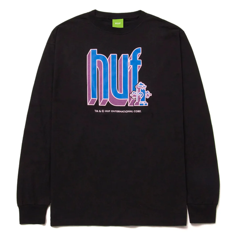 HUF 'Bookend' L/S Tee - Black