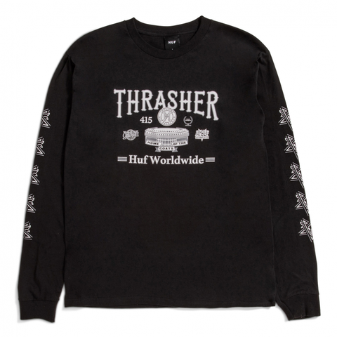 HUF x Thrasher 'Monterey' L/S Tee - Black