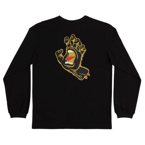 Santa Cruz 'Screaming Hand' L/S Tee - Black/Gold