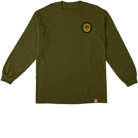 Spitfire 'Classic Swirl Overlay' L/S Tee - Green Military