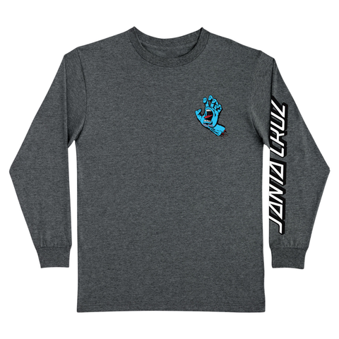 Santa Cruz 'Screaming Hand' L/S Tee - Dark Heather Grey