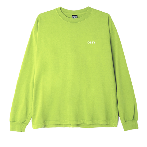 Obey 'Bold Logo' Heavyweight L/S Tee - Spirulina