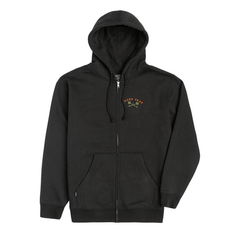 Dark Seas 'Navigator' Custom Heavyweight Zip-Up Hoodie - Black