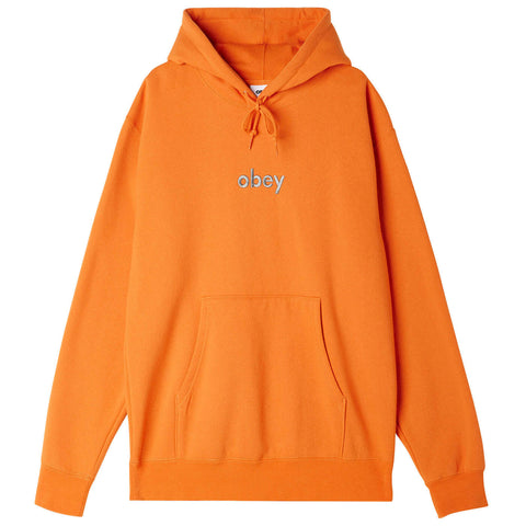 Obey 'Lowercase Embroidered' Hoodie – Orange Oxide