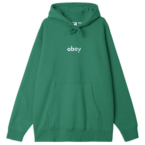 Obey 'Lowercase Embroidered' Hoodie - Palm Leaf