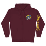 Santa Cruz 'Meek OG Slasher Hand' Zip-Up Hoodie - Burgundy