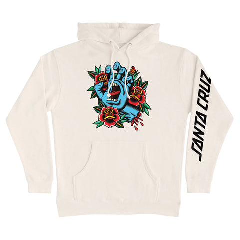 Santa Cruz 'Screaming Flash Front' Hoodie - Bone