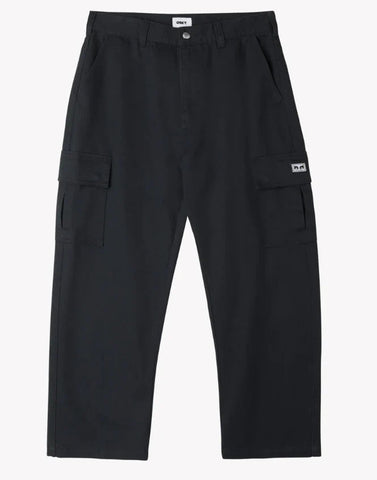 Obey 'Bigwig' Baggy Twill Cargo Pants - Black