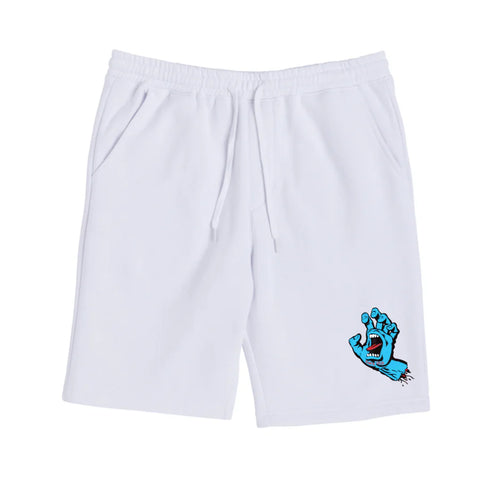 Santa Cruz 'Screaming Hand' EW Sweat Shorts - White