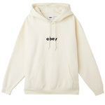 Obey 'Lowercase Embroidered' Hoodie - Unbleached