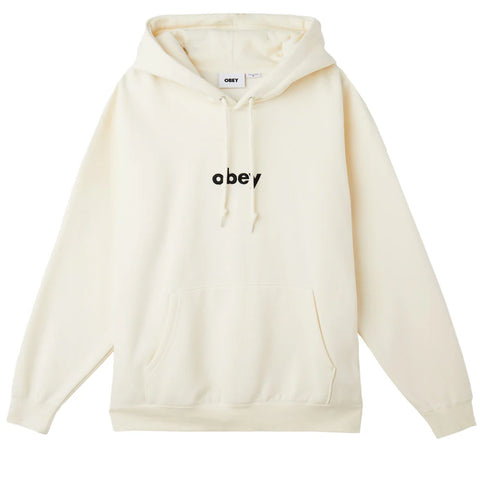 Obey 'Lowercase Embroidered' Hoodie - Unbleached