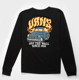 Vans 'Fired Up' L/S Tee (Boys) - Black