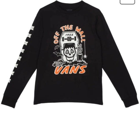 Vans 'Sk8 Skull' L/S Tee (Boys) - Black