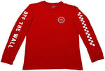 Vans 'Off The Wall Combo' L/S Tee (Boys) - Red