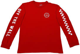 Vans 'Off The Wall Combo' L/S Tee (Boys) - Red