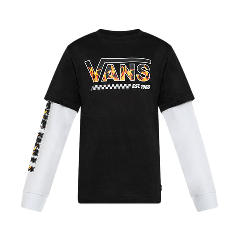 Vans ‘Digi Flames' Twofer L/S Tee (Boys) - Black