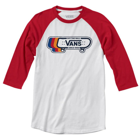 Vans 'Sk8 Since 1966' Raglan Tee (Boys) - White/Red