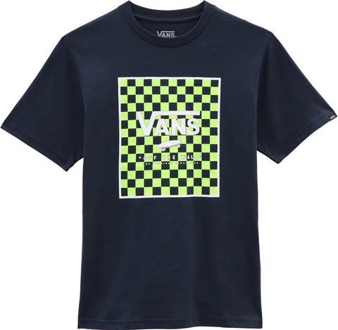 Vans 'Print Box' Tee - Navy/Lime (Kids)