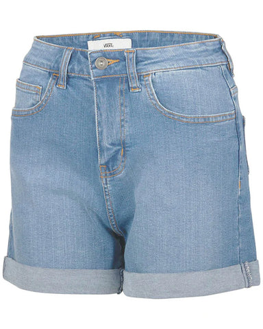 Vans 'High Rise Rolled' Denim Shorts - Ocean Washed
