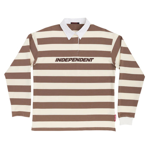 Independent 'OG Speed' L/S Polo - Brown/Oatmeal