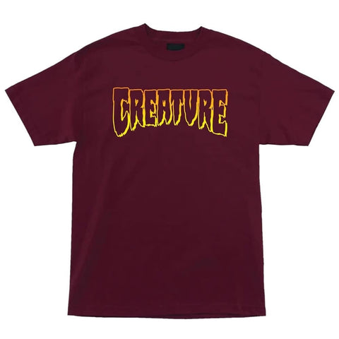 Creature 'Outline Logo' Tee - Burgundy