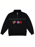 Loviah 'Mockneck Henley' Fleece - Black