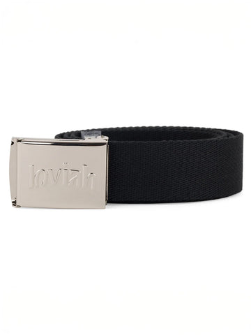 Loviah 'Chrome' Webbing Belt - Black