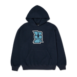 HUF 'Megablast' Reverse Hoodie - Navy