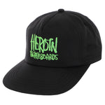 Heroin Skateboards 'Script' Nylon Snapback - Black/Green