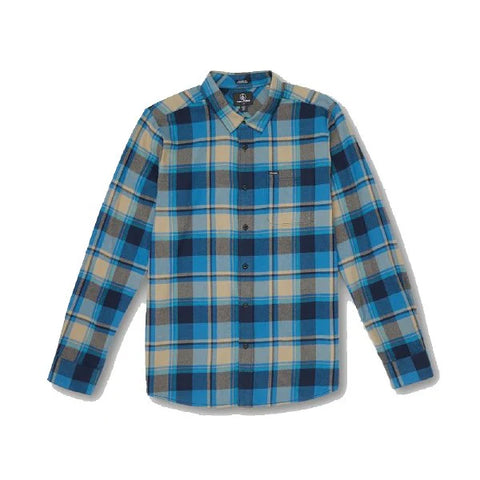 Volcom 'Caden Plaid LS' Shirts- Navy