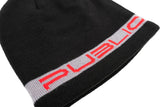 Public Skateboards 'Stretch Logo' Skull Beanie - Black/Red