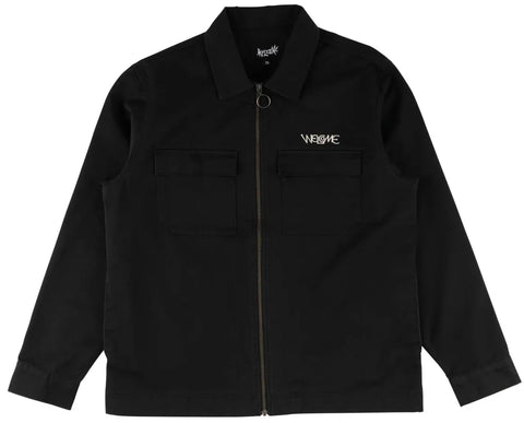 Welcome 'Paladin W/ Patch' L/S Twill Zip Shirt - Black